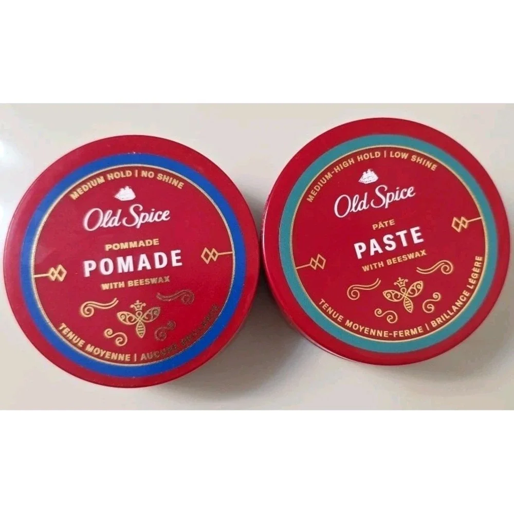 Old Spice Pomade & Paste Beeswax Hair‎ Styling Set 2 Pack 2.22 oz Each